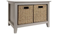 Willow Shoe Storage Bench - Grey