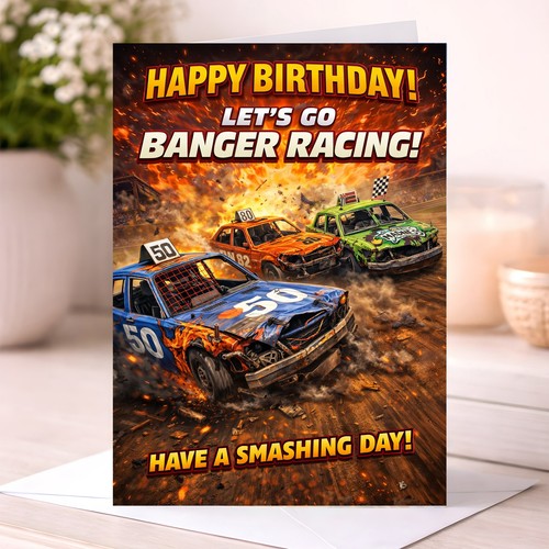 Banger racing birthday - banger, card