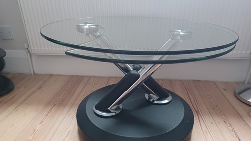 Sleek glass and black - black, swivel
