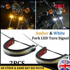 PAUXITOrcycle Flowing Amber LED Fork Turn Signal Strip Light For Yamaha Honda