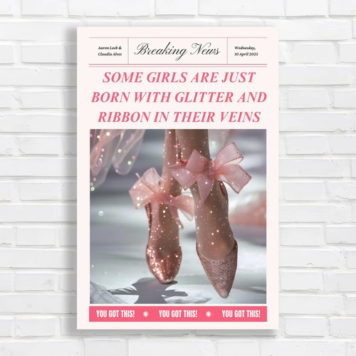 Glitter and ribbon canvas - glitter,