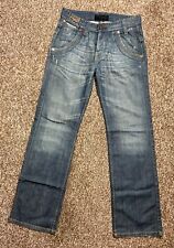 FIRETRAP Mens Jeans Blue Denim Straight Leg distressed  Waist 32 Leg 32