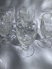Waterford Crystal Colleen White Wine Glasses Vintage Signed 11cm Tall