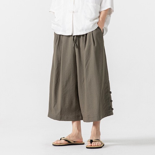 Men casual loose cropped pants - loose,