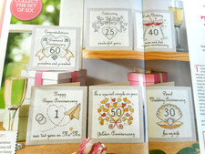 WEDDING ANNIVERSARY CARD CHARTS. 6 CROSS STITCH CHARTS. CHARITY SALE ?