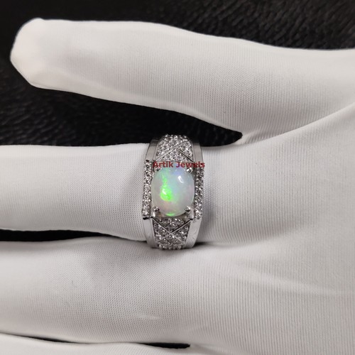 Natural fire opal - fire, cz