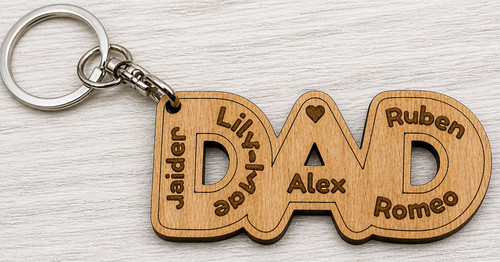Personalised dad keyring - personalised,