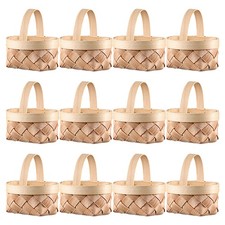 20 Pcs Mini Straw Baskets With