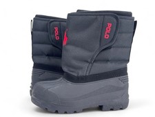Polo Ralph Lauren Harpyr Big Pony Ez Junior Boys Boots UK Size 2.5, Black, New