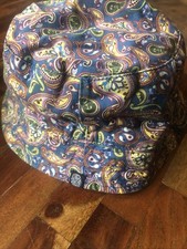Pretty Green Bucket Hat Paisley And Reversible Navy On Other Side