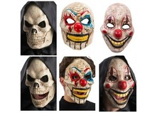 Adults Moving Mouth Skull Clown Mask Scary Horror Halloween Fancy Dress Talking