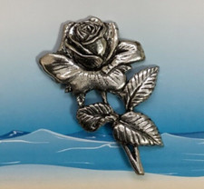 English Rose Silver Pewter Pin