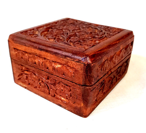 Vintage wooden hinged box - vintage, hand
