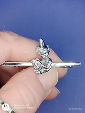 Silver Tone Pixie Bar Brooch