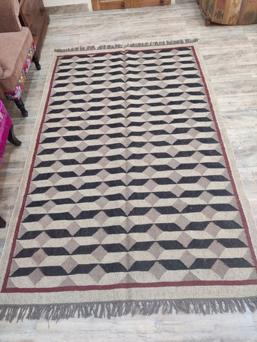 Kilim wool jute rug - kilim,