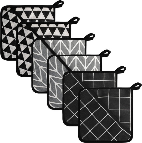 6pcs pot holders with - holders, pocket