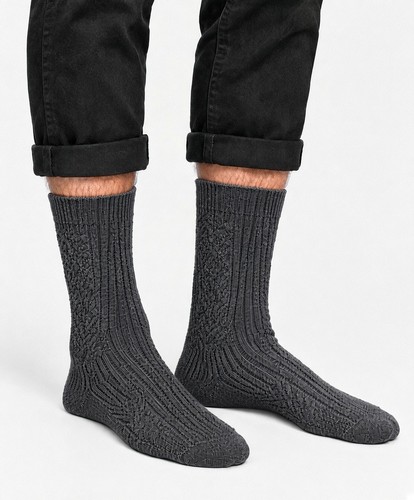 Mens dark grey - wool, cable
