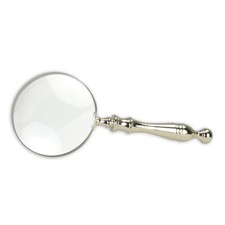 9932073 Silver Colored Large Magnifying Glass Plated Handle With Baluster L38,