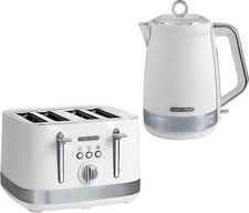 Morphy Richards Illumination White 1.7L Kettle & 4 Slice Toaster Matching Set
