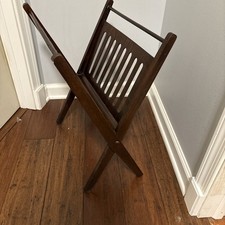 Mid-Century Modern Wooden Spindle Folding Magazine Rack Vintage Made In Romania