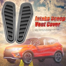 2x Carbon Fiber Car Air Flow Intake Scoop Turbo Bonnet Vent Cover Hood Fender