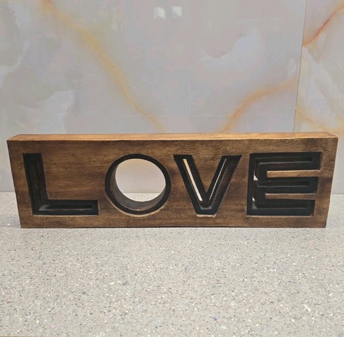 Large wooden love word - love,