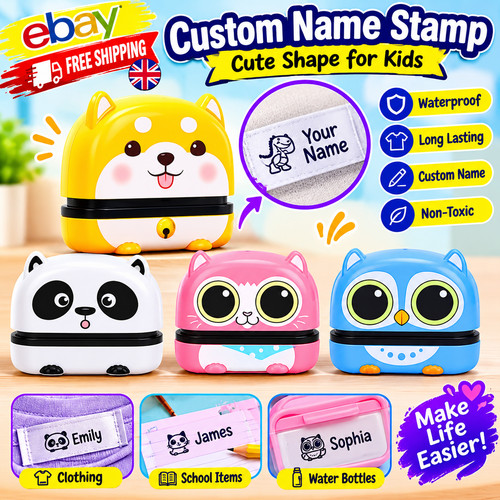 Custom name stamp with shape - name,