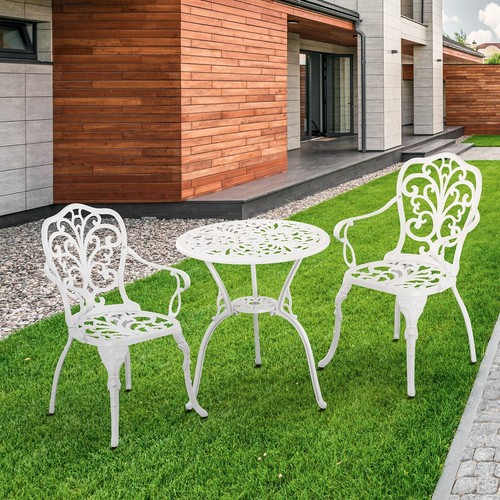 White cast aluminum bistro - bistro, set