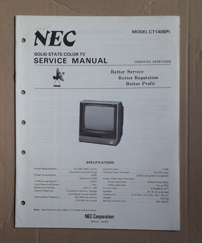 Nec model 1406pi colour - nec, ct-1406pi