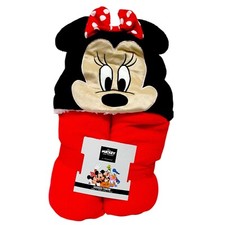 Disney Minnie Mouse Hooded Throw Blanket 120x150cm Plush Fleece Kids Blanket