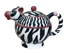 Vintage Zebra Teapot Ceramic