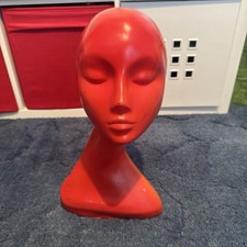 Vintage SEBA Swan Neck Plastic Mannequin Head Red