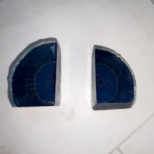 Pair blue agate natural - blue,