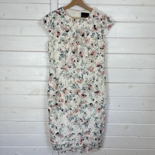 PHASE EIGHT Dress Size UK 14 Ivory Pink Floral Lace Occasion Wedding Guest 