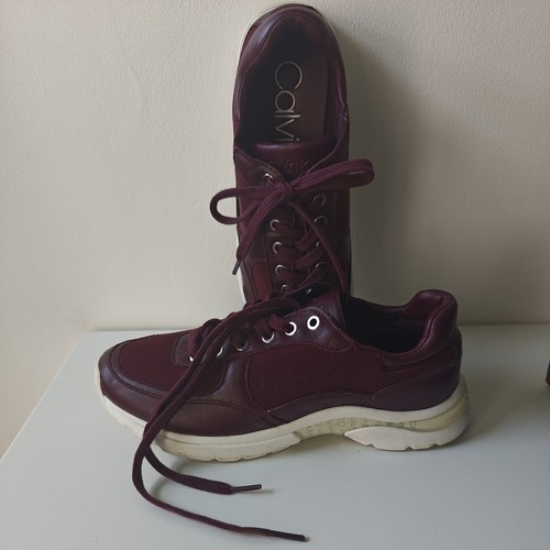 Calvin klein burgundy trainers - calvin,