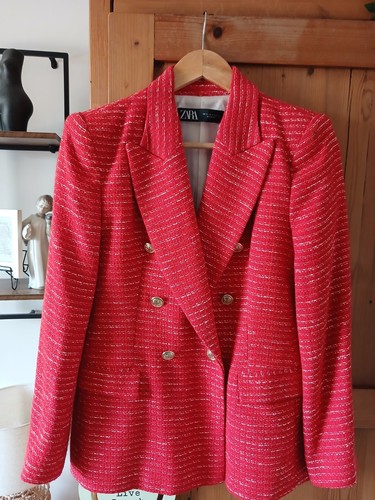 Zara red and white - and, tweedy