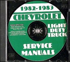 1982-1983 Chevy Truck Shop Manual CD Pickup Van Blazer Suburban Chevrolet Repair
