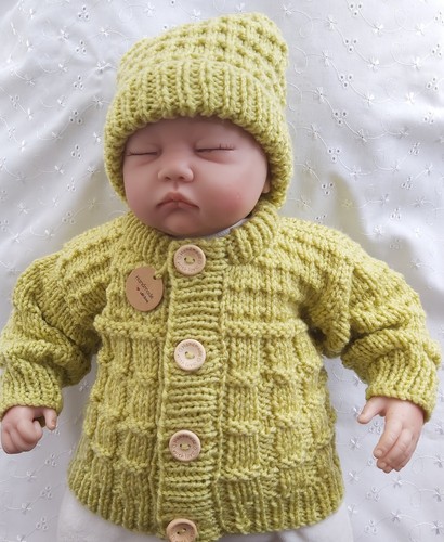 Hand knitted baby aran - hand,