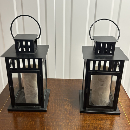 Set black metal glass - of, 2