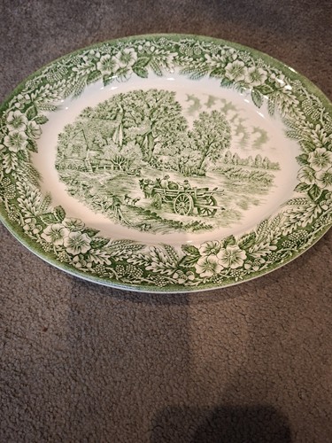 Broadhurst green oval plate - green,