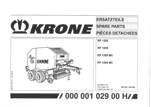 Krone round baler rp1250 - round,