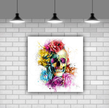Colourful Skull Canvas Wall