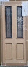 Oak External Door Victorian 4 Panel Glazed Raised Mouldings - 3 sizes available.