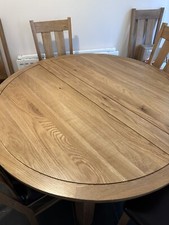 4 Dining Chairs. Leather Base And Oak