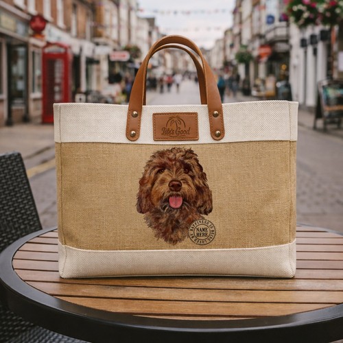 Brown cockapoo tote bag - brown,