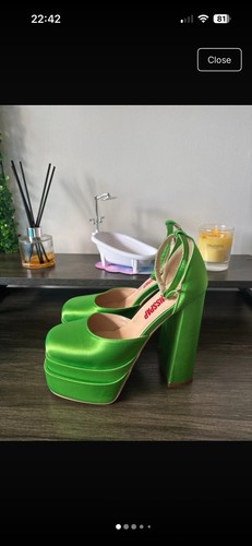 Misspap green high heels shoes - green,