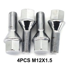 4x Silver Wheel Lug Bolts Nuts