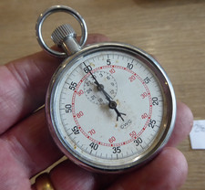 VINTAGE GENTS CWC MILITARY POCKET STOP WATCH  , CHROME FINISH. WORKING