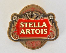 Stella Artois Solid Brass Pub Bar Beer Tap Top Font Badge NOS