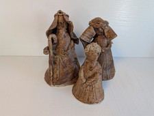 Handmade Studio Pottery Nativity Figures | Vintage Christmas Set Collectible